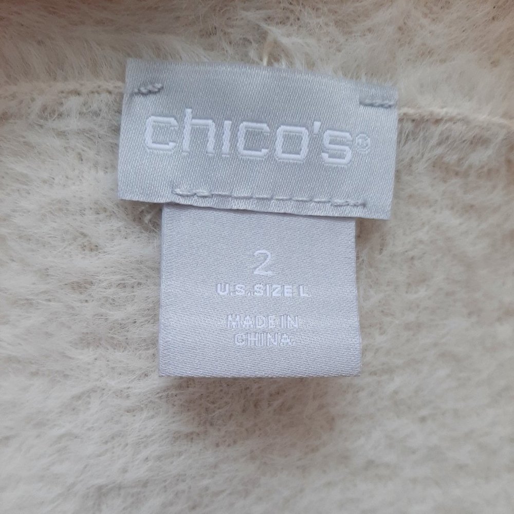🤗HP🤗 Chico's Size 2  Coatigan with Silver Embroidery - Picture 4 of 7
